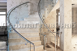 Стеклянные перила для винтовых лестниц в Волгограде. Готовые проекты ПерилаГлавСнаб - фото 14
