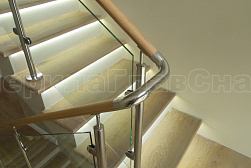 Перила и ограждения из нержавейки и дерева в Волгограде. Готовые проекты ПерилаГлавСнаб - фото 14