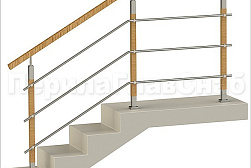 Перила и ограждения из нержавейки и дерева в Волгограде. Готовые проекты ПерилаГлавСнаб - фото 30